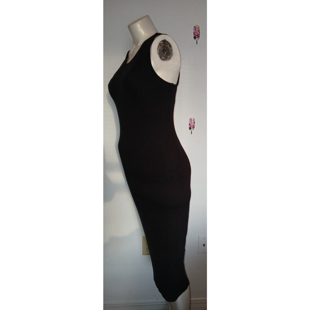 Marine Layer Medium Micro Ribbed Knit Column Dress Black Sleeveless Bodycon - Picture 3 of 5